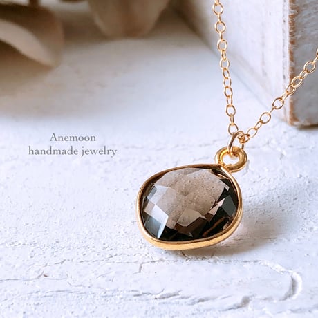 She is mono シルバー クロス ネックレス スモーキークォーツ