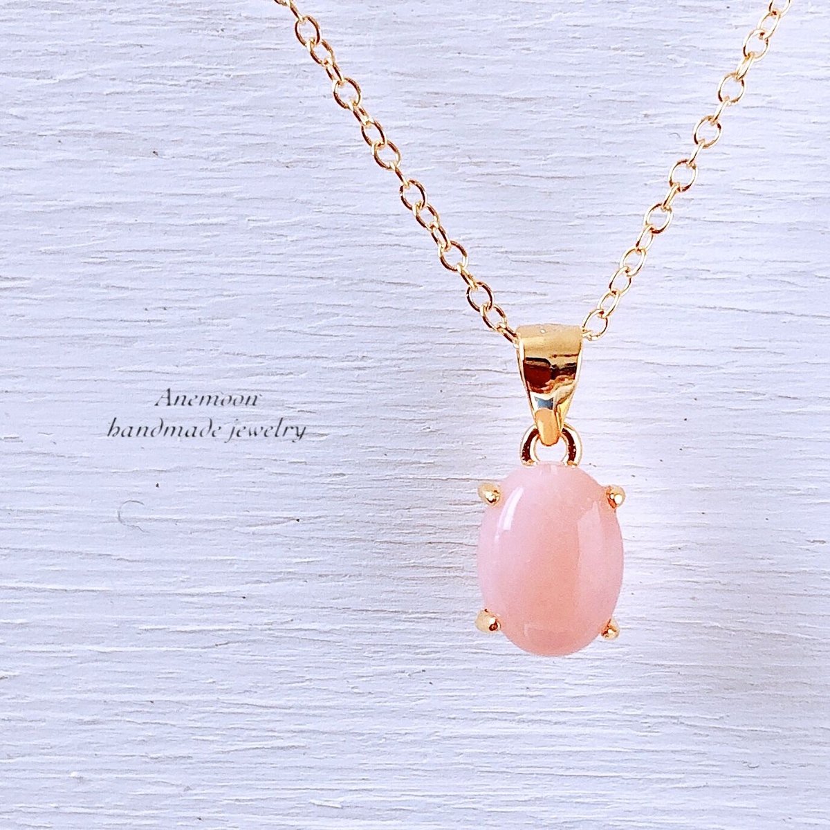 天然石ピンクオパール18kgpフックピアス 10月誕生石 Pink Opal 天然石ピンクオパール18kgpフックピアス 10月誕生石 Pink Opal