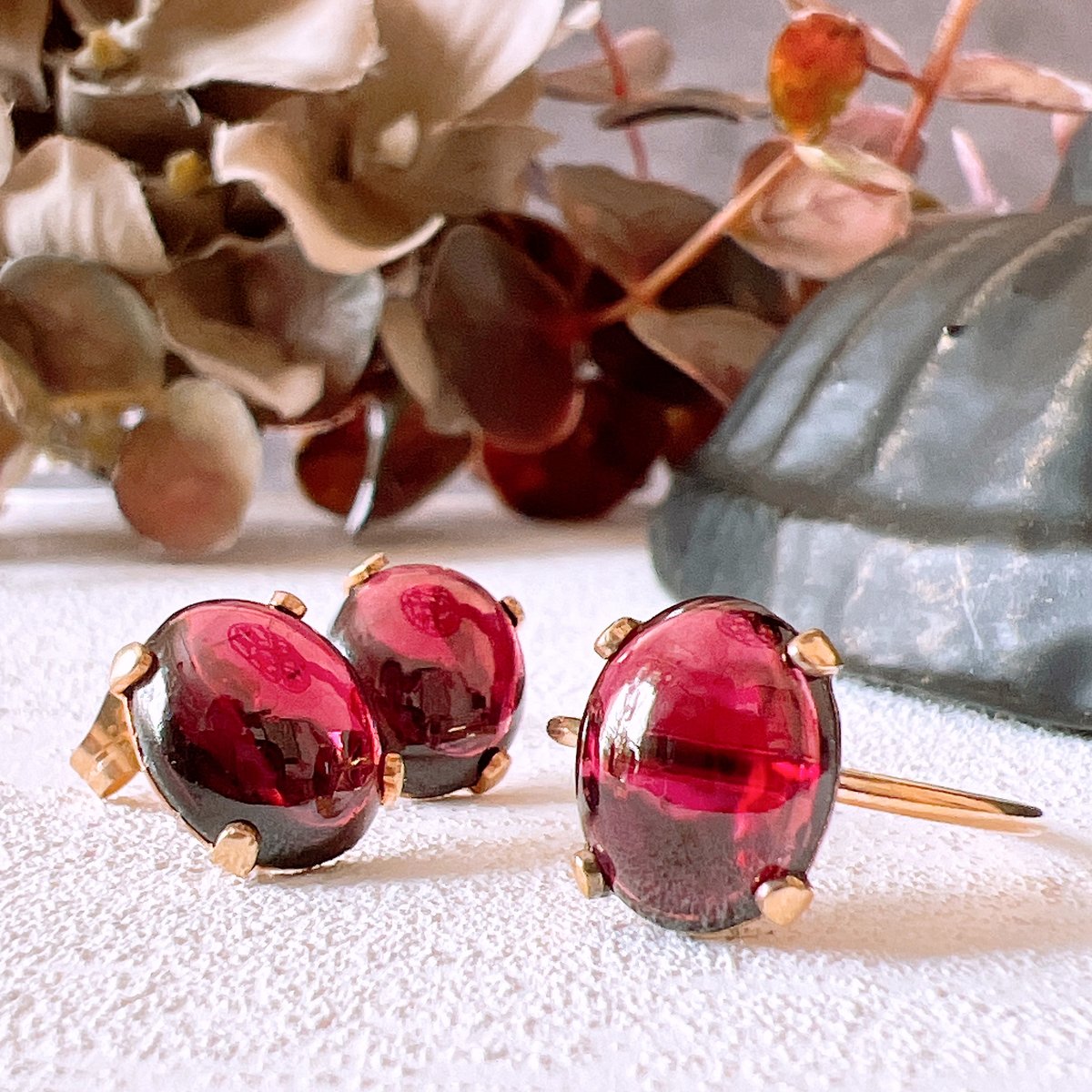 【アンティーク】ガーネット・リング（9K）14号【J11242】 アンティーク】ガーネット・リング（9K）14号【J11242】