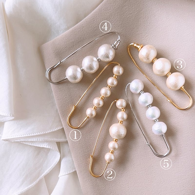 yone パールビーズフリンジブローチ フランスヴィンテージ ピン yone様