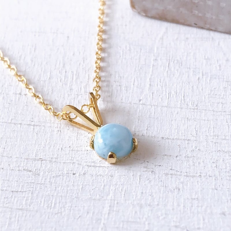 天然石ラリマー14kgfネックレス 40cm カリブ海の宝石5mm | Anemoon han