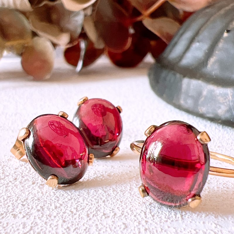 天然石ガーネット14kgf リング 7/9号/11号/13号 10×8mm | Anemoon