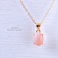 【やさしい桜色に包まれて･:*ペルー産ピンクオパール 14kgfネックレス】〈10月誕生石〉