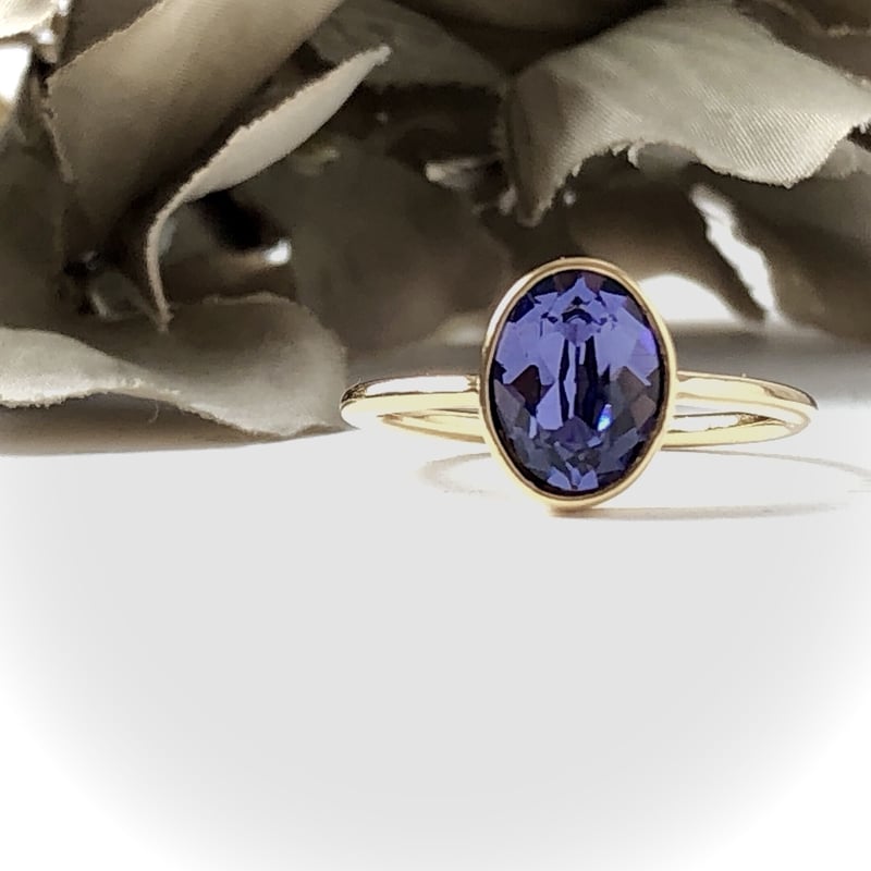 スワロフスキーオーバルリング タンザナイト 10号/13号 | Anemoon