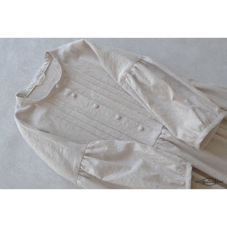 order:207ピンタックスタンドカラーワンピース（七分袖）（12月末お届け）