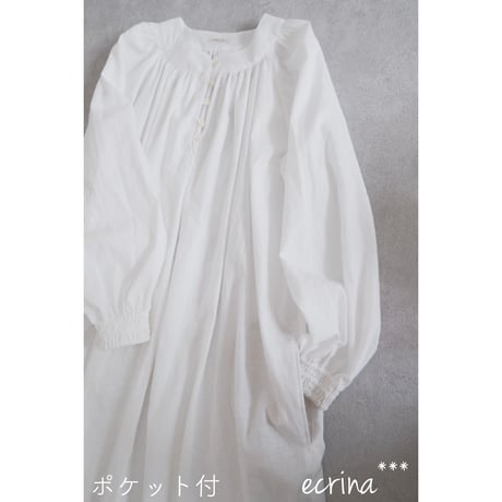order：切替衿のギャザーワンピース（12月末お届け）