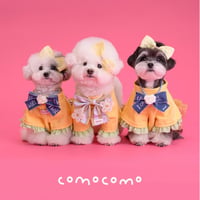 【予約】comocomo...ribonico (yellow ribbon top)