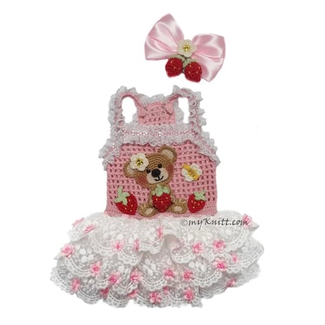 【予約】Bear × Strawberry  Dress Crochet