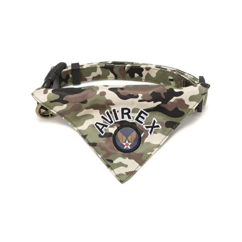 mi 　AVIREX 犬　首輪　カラー　カーキ　カモフラ　S 即納】AVIREX（アヴィレックス）カラースカーフ付き首輪 | un seul