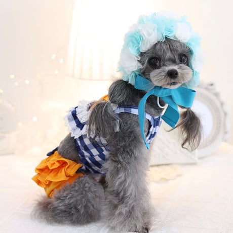 【予約】HAPPYJJANGGU♪ Joyful Cross Bikini Blue Check