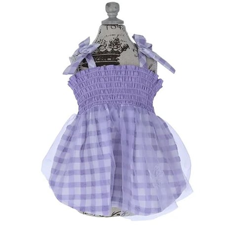 【即納】ANNA SUI ショルダーリボンギンガムチェックギャザーワンピース