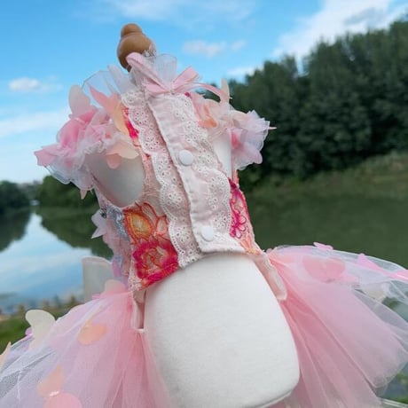 【予約】Pink butterfly dress