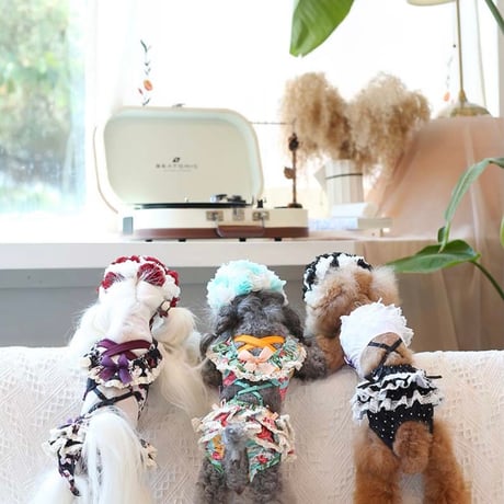 【予約】HAPPYJJANGGU♪Cross Bikini【flower black】