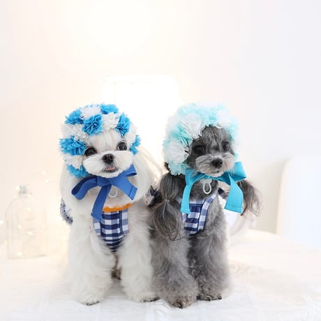 【予約】HAPPYJJANGGU♪ Joyful Cross Bikini Blue Check