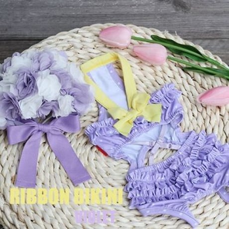 【予約】HAPPYJJANGGU♪ ribbon Bikini【dot violet】