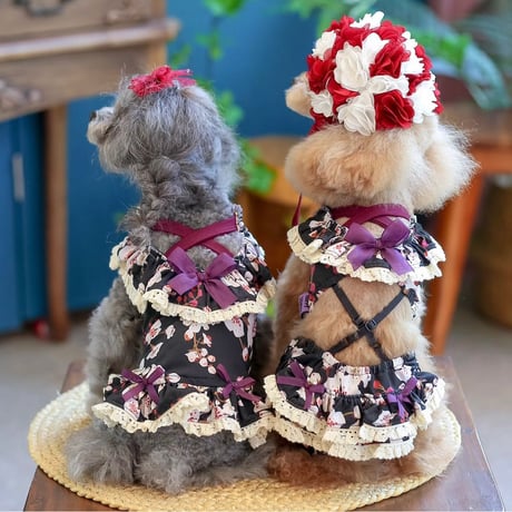 【予約】HAPPYJJANGGU♪Cross Bikini【flower black】