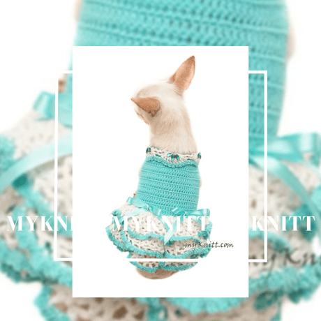 【予約】 Tiffany color Dress Crochet
