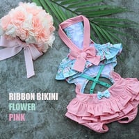 【予約】HAPPYJJANGGU♪ ribbon Bikini【flower  pink】