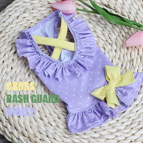 【予約】HAPPYJJANGGU♪Cross Rashguard【dot violet】