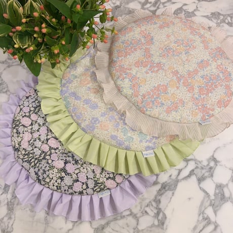 【予約】Raffine Mong ... Liberty Flower Round Cushion