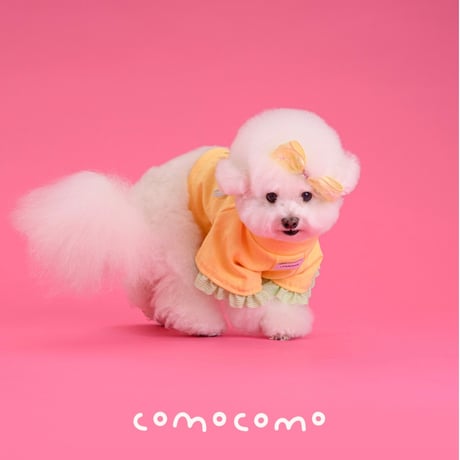 【予約】comocomo...ribonico (yellow ribbon top)