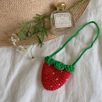 【即納】seenii ... red strawberry crochet bag