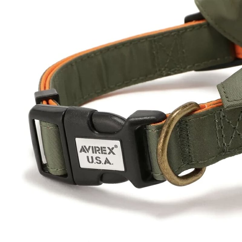 mi 　AVIREX 犬　首輪　カラー　カーキ　カモフラ　S 即納】AVIREX（アヴィレックス）カラースカーフ付き首輪 | un