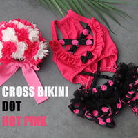 【予約】HAPPYJJANGGU♪Cross Bikini【dot hot pink】