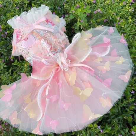 【予約】Pink butterfly dress