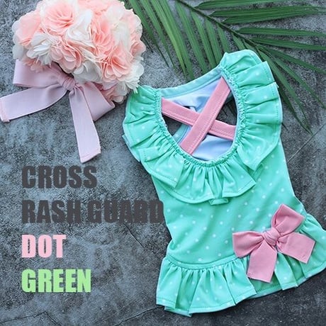 【予約】HAPPYJJANGGU♪Cross Rashguard【dot green】