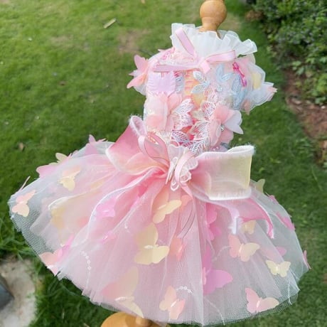【予約】Pink butterfly dress