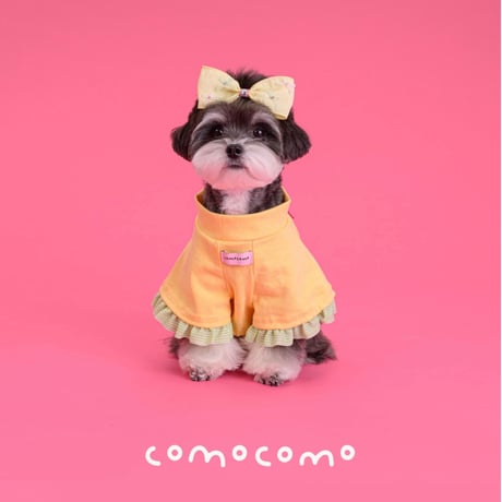 【予約】comocomo...ribonico (yellow ribbon top)