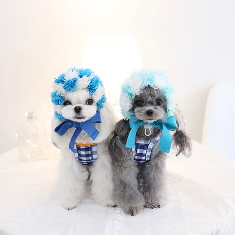 【予約】HAPPYJJANGGU♪ Joyful Cross Bikini Blue Check