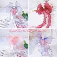 【即納】tulle ribbon elegant choker