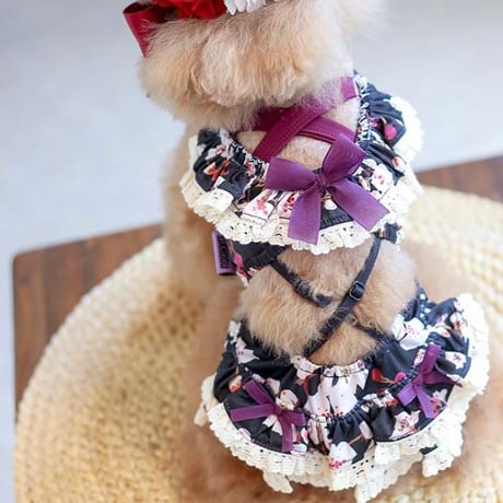【予約】HAPPYJJANGGU♪Cross Bikini【flower black】