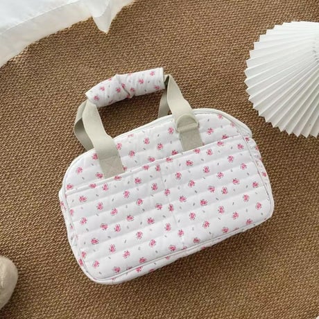 【即納】小花柄キルティングキャリーバッグ♡