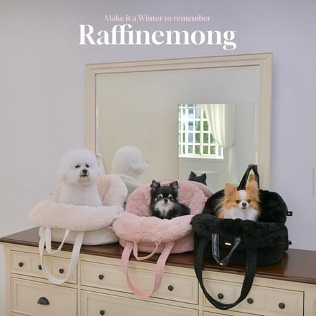【即納】Raffine Mong...Tweed half moon bag pink
