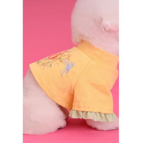 【予約】comocomo...ribonico (yellow ribbon top)