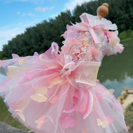 【予約】Pink butterfly dress