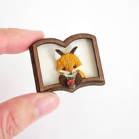 ちょっこりきつねの「ばれんたいん」ブローチ（ミルクチョコ）