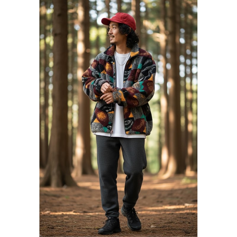 Revo.】JACQUARD BOA ZIP UP JACKET | OVER THE DA