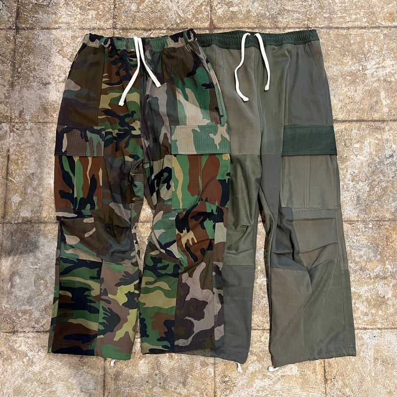 パンツ 19ss patchwork cargo pants Patchwork Cargo Pants in Khaki – Blue Owl Workshop
