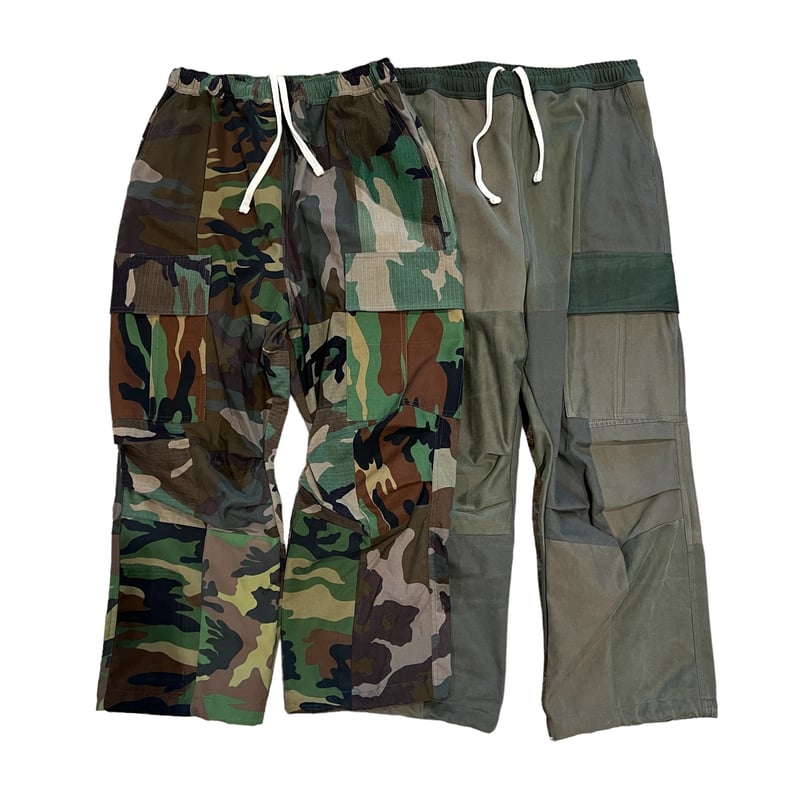 Used Remake】Fatige Patchwork Easy Cargo Pants