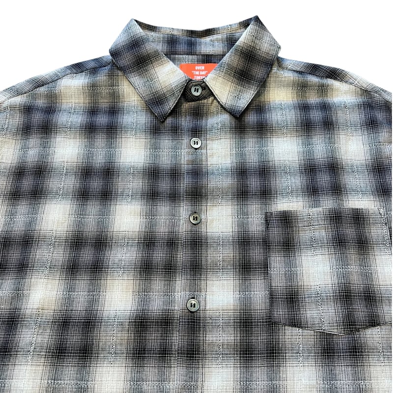 OVER THE DAY TOKYO】 Jacquard Ombre Check LS Sh