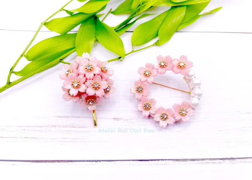 桜満開ポニーフック | Atelier Mon Chat Bleu