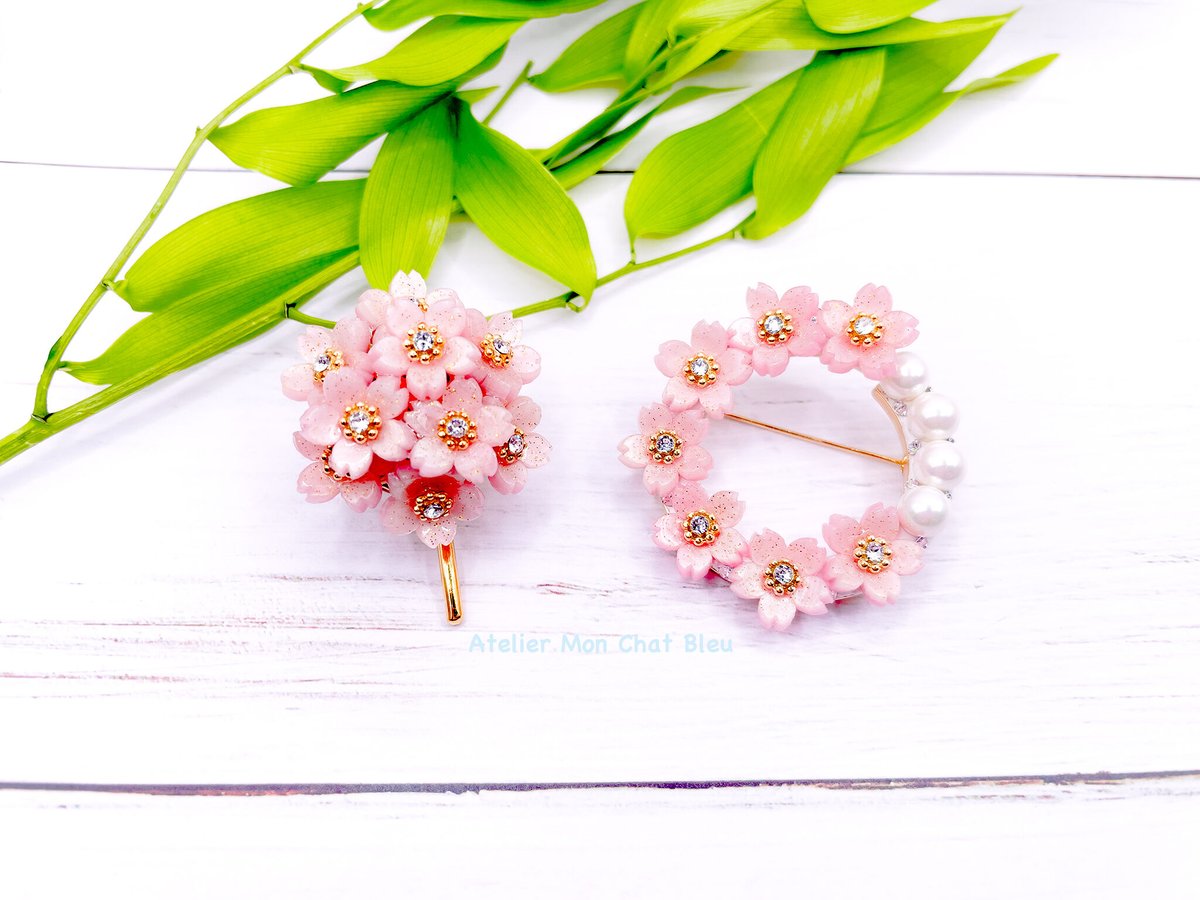 桜満開ポニーフック | Atelier Mon Chat Bleu