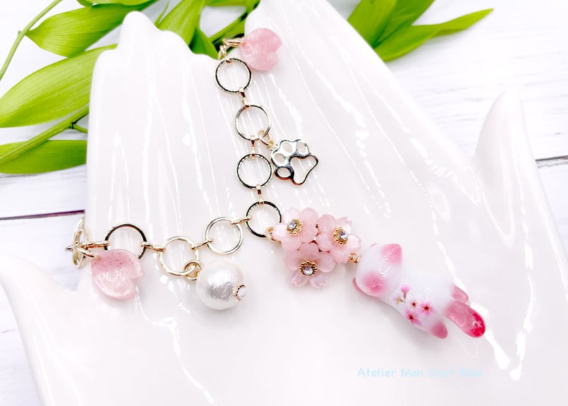 桜追っかけねこのバッグチャーム〈リニューアル版〉 | Atelier Mon
