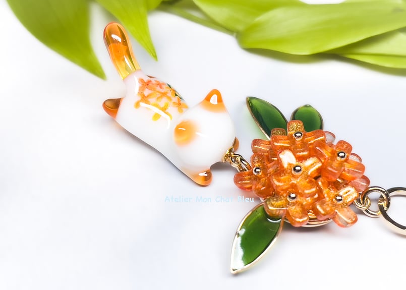 ねこちゃんチャーム　キンモクセイb ねこちゃんチャームキンモクセイb