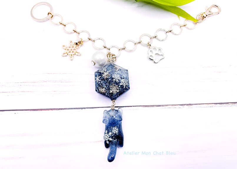 10/20までNO.2922✤はこ猫 雪の結晶 ハンドメイド チャーム パーツ 10/20までNO.2922✤はこ猫 雪の結晶 ハンドメイド チャーム パーツ