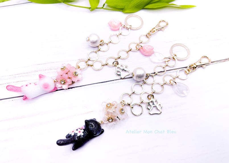 桜追っかけねこのバッグチャーム〈リニューアル版〉 | Atelier Mon